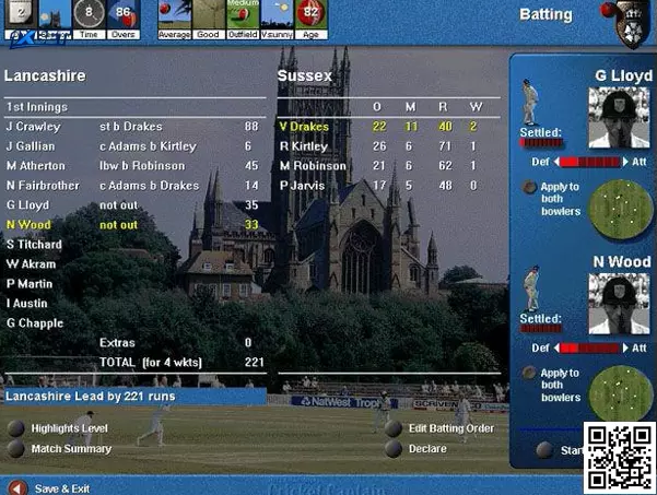 Cricket 98 juego de simulación retro